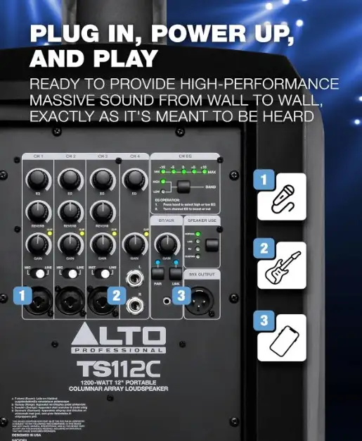 Alto TS112C Powered Column Array PA | Performance & DJ Equipment | City ...