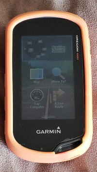 Garmin Oregon 600 GPS, routable maps, case, suction mount