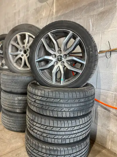 Set of four 235/45/18 Nexen all season tires, mounted on OEM Toyota aluminum rims 5x114.3 +39 60.1....
