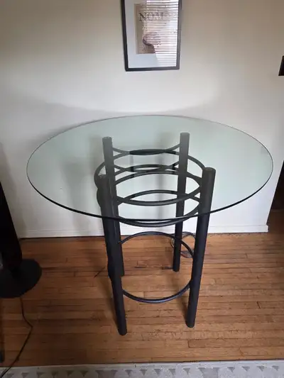 Modern bar table - glass top, View more