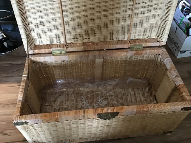 Solid Wicker trunk/ coffee table in Storage & Organization in La Ronge