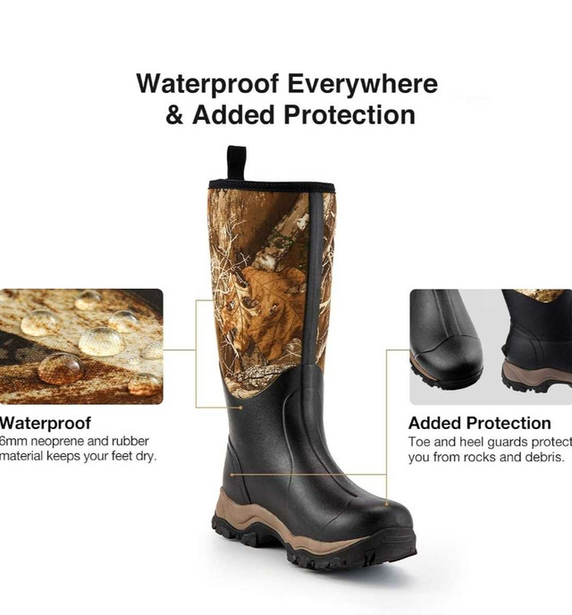 TideWe Hunting Boots for Men, Insulated Waterproof Durable, 12 in Fishing, Camping & Outdoors in City of Toronto - Image 3