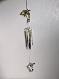 White Faux Crystal Indoor Dolphin Wind Chimes