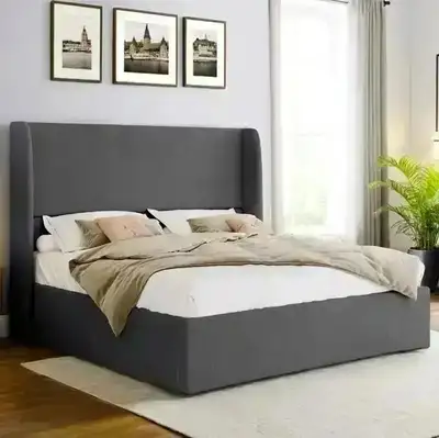 New King Brooklinn upholstered bed with storage underneath =, View more