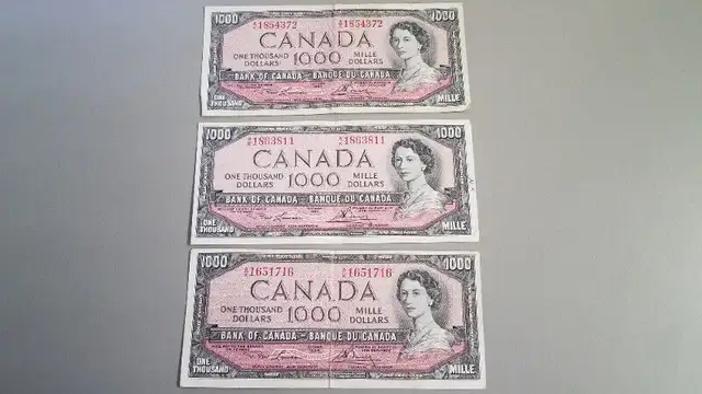 Canadian $1,000 / $1000 / One Thousand Dollar Bill bank note in Arts & Collectibles in City of Toronto - Image 8