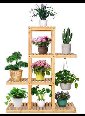  Bamboo Plant Stand, 4-Tier Plant Display Shelf, High Low  in Other in Mississauga / Peel Region - Image 3
