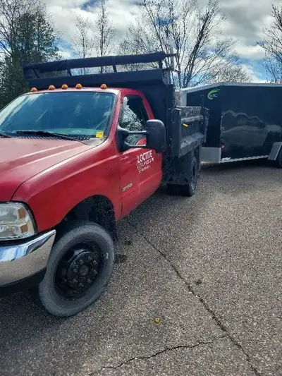 2004 ford f450 with dump box dual axle 4500kg curb weight can handle 10000kg loaded and drives nice....