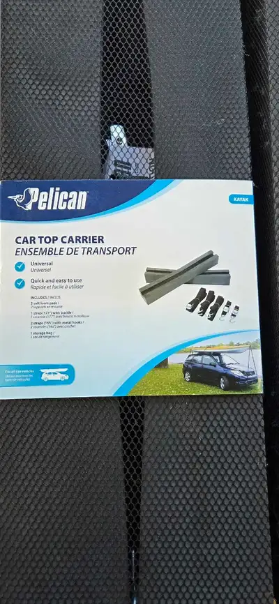 Secure your kayak effortlessly with these brand new Pelican car top carrier, designed for universal...