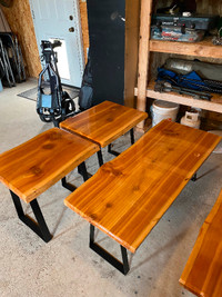Coffee and end table sets. Hand crafted cedar