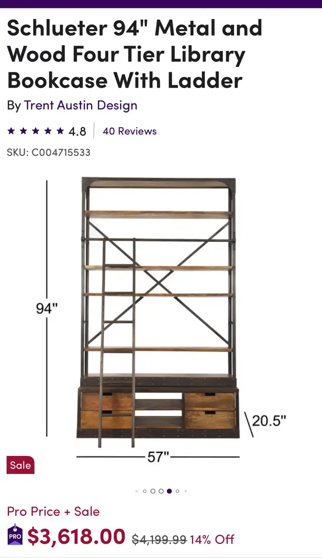 Executive Library Bookshelf – (Excellent Condition) in Bookcases & Shelving Units in Edmonton - Image 3