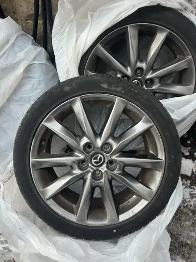 18 inch Mazda 3 Or Mazda 6 alloy rims Wrapped with dunlop 5000 all season tires Size 215/45/18 Decen...