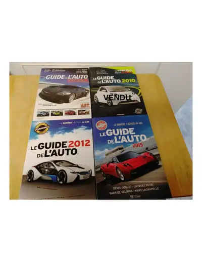 Comme neufs Guide de l'automobile 2005, 2012, 2015 15$ chaque livre
