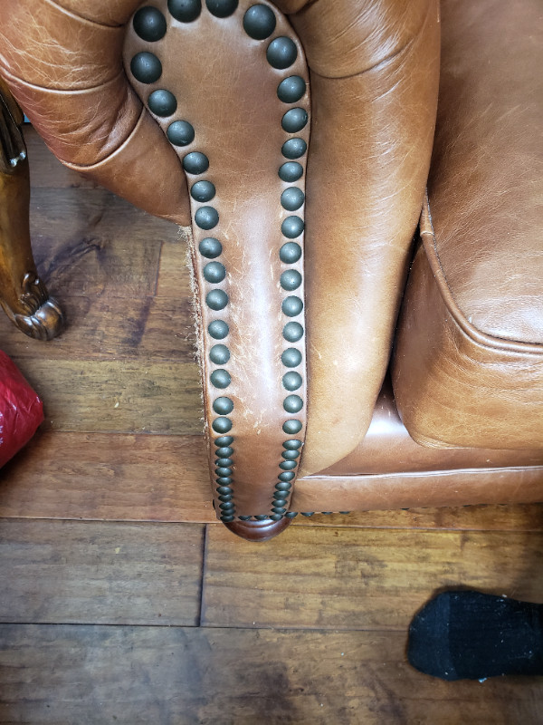 Genuine Leather Sofa in Couches & Futons in Strathcona County - Image 3