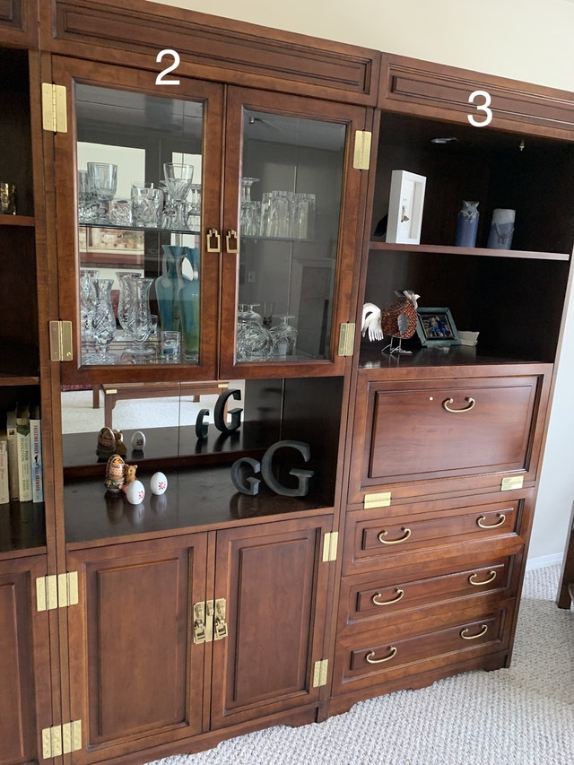 Solid wood 3 section wallunit sold together or separately Bookcases