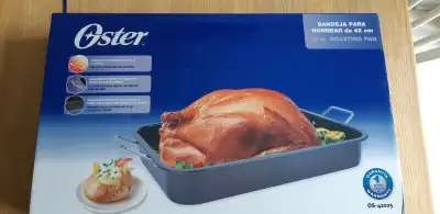 Brand new in box Oster 16" non stick roasting pan with rack, View more