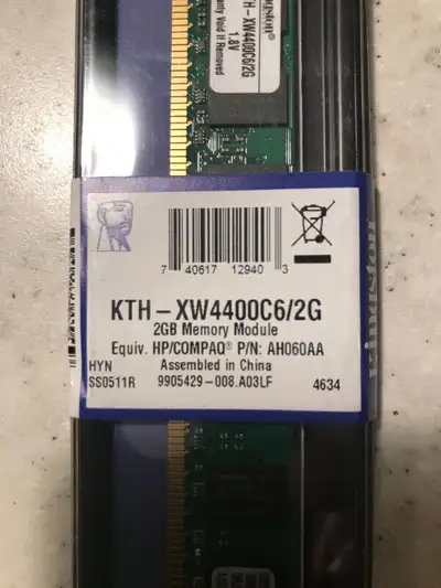 New & Used Kingston KTH-XW4300/2G or KTH-XW4400C6/2G DDR2 SDRAM, View more