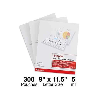 NEW Staples Thermal Laminating Pouches Letter Size 5 Mil 300/Box, View more