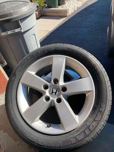 4 Alloy Rims for Honda Civic in great conditions. Out of four tires on two can be still used. Asking...