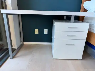 White Desk with Drawers, View more