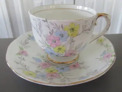 TeaCup and Saucer, Salisbury 1014, Gold Rim, England  NEVER USED, View more