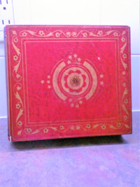 DECORATIVE RED BOOK STYLE WOOD STORAGE BOX
