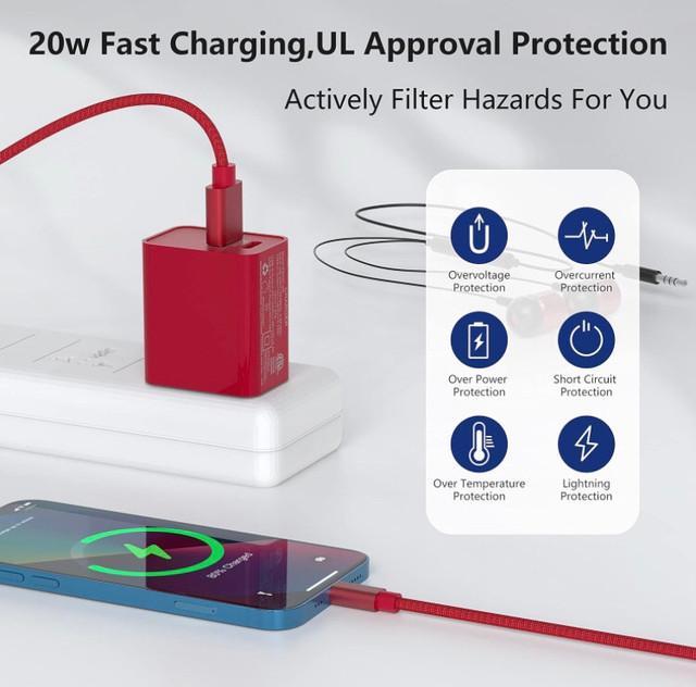 USB C Fast Charger 20W PD + QC3.0 Dual Port Type C and Type A in General Electronics in Saskatoon - Image 4