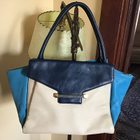 Blue Pebble Leather Vince Camputo Purse