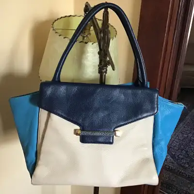 Blue Pebble Leather Vince Camputo Purse now reduced , View more