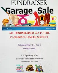 Fundraiser garage sale May 11th Barrhaven