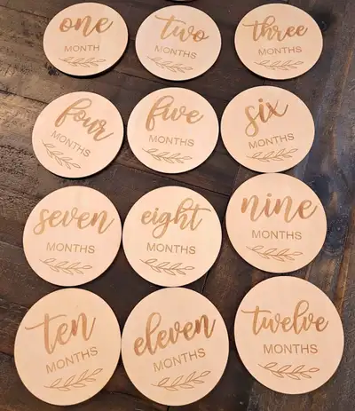 Wood Baby Monthly Milestone Markers, View more