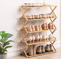 bamboo folding Simple shoe rack without installation 5 Layer Hou