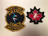  Two vintage figure skating sew on badges