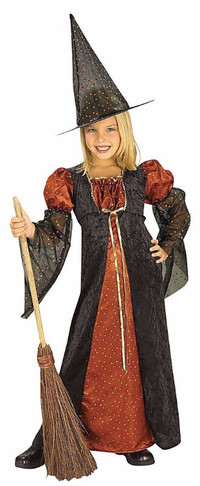 NEW: Rubie's Child's Orange Glitter Witch Costume