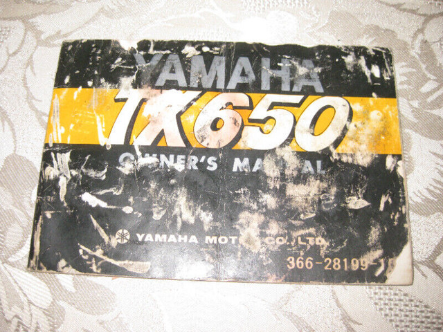 Yamaha Motorcycle TX 650 Manual - $40.00 obo in Other in Kitchener / Waterloo