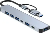 Lostrain USB C Hub, 7 in 1 USB Splitter Multiport Adapter Type C