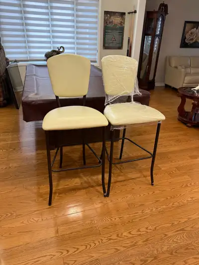 White Leather Bar Stools, View more