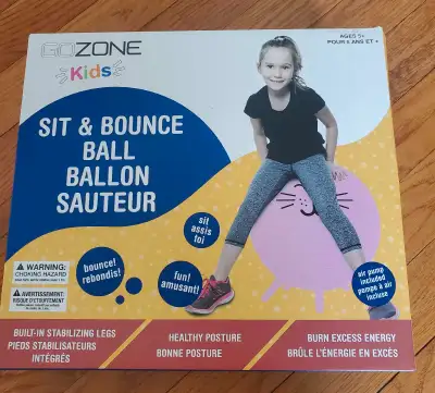 KIDS SIT AND BOUNCE BALL NEW IN BOX WITH PUMP, View more