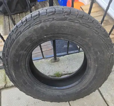 Selling single LT 225/75/R16 Motomaster total terrain at3 tire. Plenty of tread left. No plugs or pa...