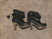  Worm- lining winter high-heeled ankle boots