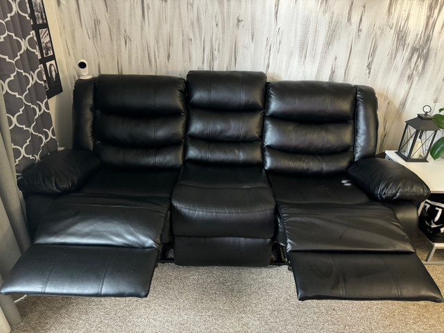 Leather like reclining couch and chair in Chairs & Recliners in La Ronge - Image 4