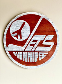 Jets Cut-Out on a Oyster Birch Plank