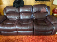 Fair condition leather reclining couch