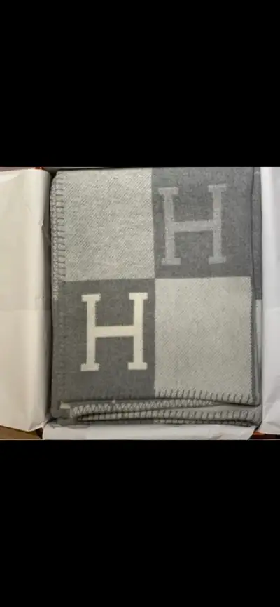 Hermès H Pattern Shower Curtain + Matching Blanket – Luxury Set, View more