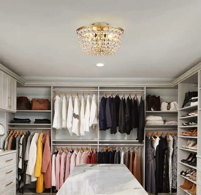 Crystal Chandelier Flushmount CeilingLight Modern H 8.4" x in Indoor Lighting & Fans in Markham / York Region - Image 3