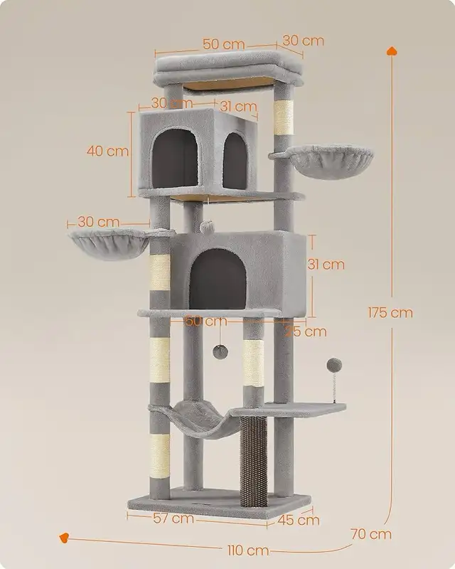 Large Cat Scratching Post 175 cm High XL Multi-Tier Cat Tree wit in Accessories in Markham / York Region - Image 6