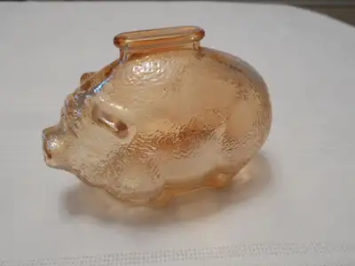 Vintage Carnival Glass mini pot belly pig - Piggy Bank. Approximately 3 inches tall. Excellent condi...