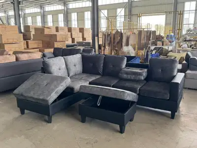 6 Seater Luxury Sectional Sofa with Storage Ottoman Side Storage, View more