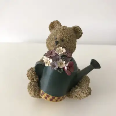 Teddy Bear Holding Watering Can Figurine, View more
