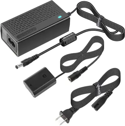 Kimaru NP-FZ100 Dummy Battery AC Power Supply Adapter Kit for Sony Alpha A6600 A6700 ZV-E1, FX3 FX30...