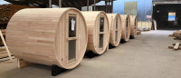 Factory direct: ø71” *71” Barrel Sauna（Complimentary HARVIA saun